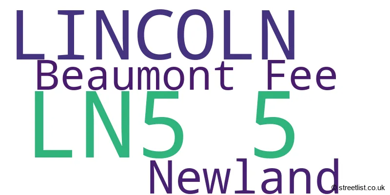 A word cloud for the LN5 5 postcode